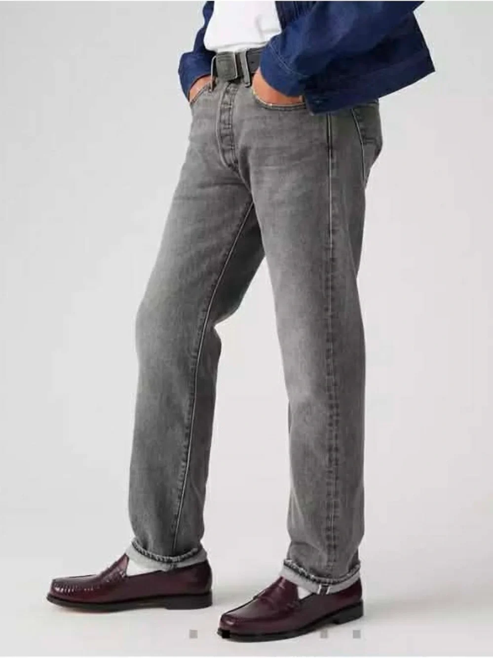 Levi's ® Original Selvedge Men's Jeans - Black Ash Grey - Men's size 38x32